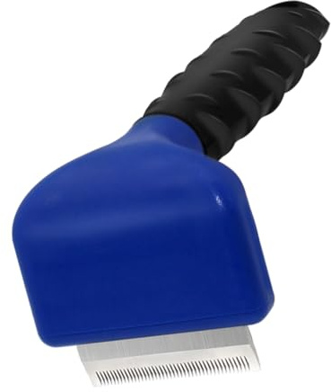 LOLIPPYY Peine Depilatorio para Mascotas Mango Ergonómico Antideslizante, Material Metálico y Plástico Tpr, Adecuado para Eliminar Pelo Suelto en Perros y Gatos