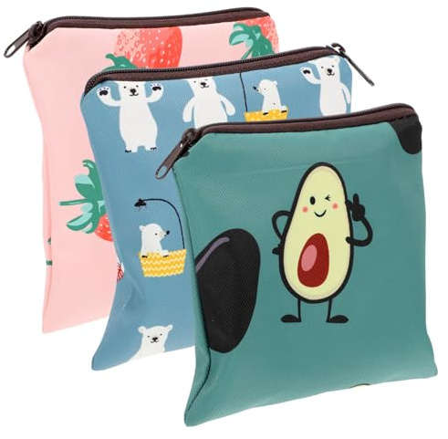 ELAYARD Sanitary Napkin Storage Bag 3pcs Set Compact Period Bag Portable Reusable Sanitary Holder for School Teen Girls
