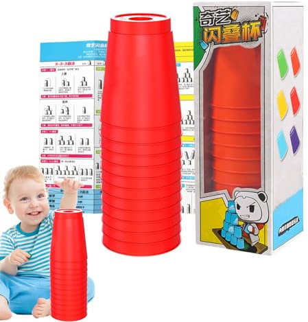 Generisch Stapelbecher | Pädagogisches Nestelspielzeug | Lustiges Stapelbares Becher Set - Für Kinder, Erwachsene Und Kleinkinder Zur Entwicklung Feinmotorischer Fähigkeiten Im