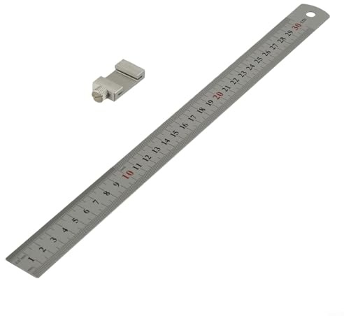 Stahl-Streichmaß mit Positionierungsblock und 30 cm Lineal für Holzbearbeitung und DIY-Projekte