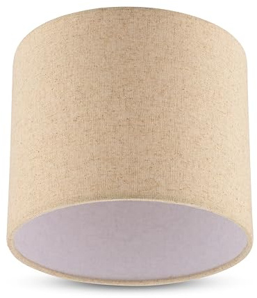 REV Abat-jour rond design moderne en lin - Ø20cm - abat-jour de remplacement E27 pour suspension, lampe de table et lampadaire, taupe