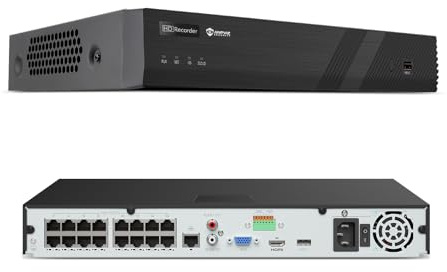 Anpviz NVR PoE a 16 canali per sistema di telecamere di sicurezza domestica, solo Plug & Play con fotocamera Anpviz serie U, videoregistratore di rete a 16 canali, supporto telecamera PoE da 12 MP/8