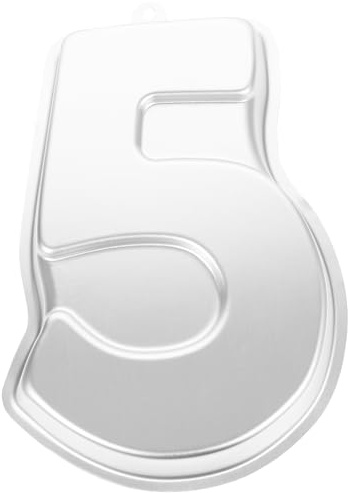 VALICLUD Teglia da Forno Numero 5 in Alluminio per Dolci di Compleanno, Stampo per Torta Fai da Te, Utensile Cucina per Torte, Biscotti e Dolci da Forno per Uso Domestico