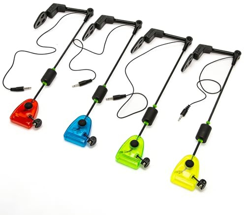 GBKDQQ 4 piezas de pesca de carpa Swinger, 4 colores con led/acoplamiento rápido/2 niveles, indicador de mordida swinger, accesorios de pesca, elasticidad ajustable para pesca nocturna y pesca de