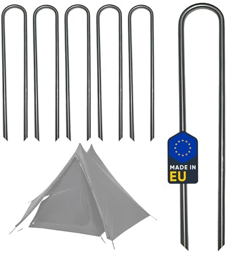Clever Leon Picchetti Tenda 30 cm 6 mm Acciaio Inox Set 6 Pezzi Picchetti Campeggio Resistenti Ancoraggio Tenda Vento Forte Fissaggio Stabile Anticorrosione