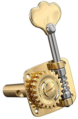 Rubner 140-108a-a Bass-Einzelmechanik, Mechanik für Kontrabass einzeln, 4/4-3/4, 4-saitig, Messing Antik, Made in Germany
