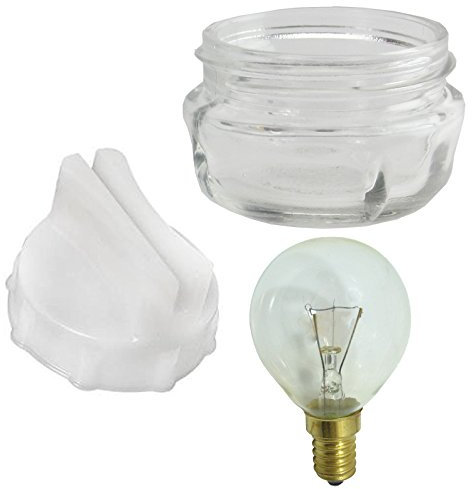 SPARES2GO Screw In Glass Lamp Bulb Lens Cover + Removal Tool + 40w Light Bulb for Neff Oven Cooker