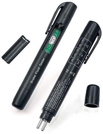 OurLeeme Bremsflüssigkeit Bremsflüssigkeitsprüfer, Tester Detektor 5 LED Auto Diagnostic Bremsen Prüfstift Tragbare Fahrzeug Auto Brake Tester für DOT3 DOT4