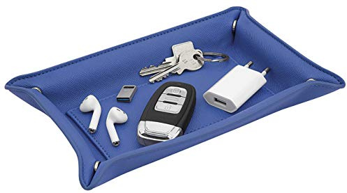 WEDO 75025003 Hosentaschen Depot, Aufbewahrungsablage ca. 23 x 15 x 3, 5 cm, Pflegeleichtes Kunstleder, Blau