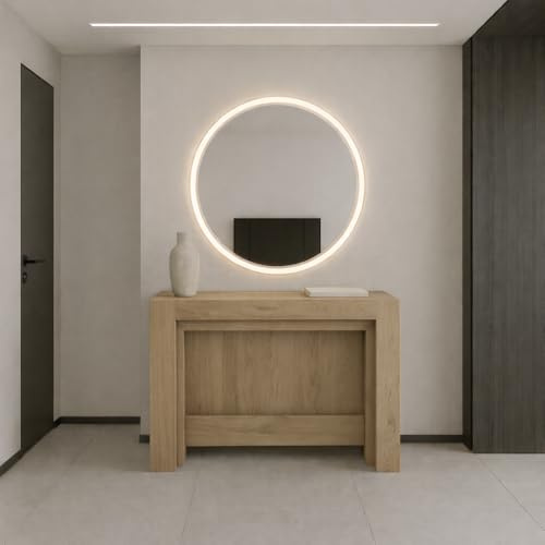 VE.CA - Tavolo Allungabile Karen, Made in Italy - Console Allungabile fino a 3 Metri, 14 Posti - Salvaspazio con Porta Prolunghe, Arredo Moderno da Sala da Pranzo (Olmo, TAVOLO)