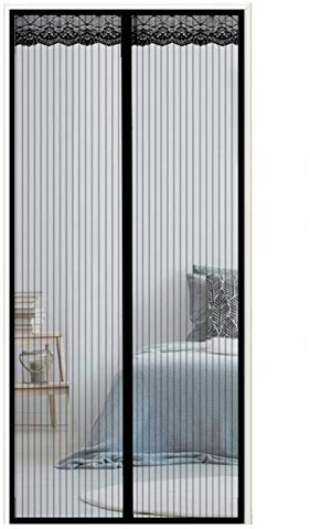 AMZERO Magnet Fliegengitter Tür, 95x210cm Balkontür Magnet Fliegenvorhang Insektenschutz Ohne Bohren für Balkontür Wohnzimmer Terrassentür, Black