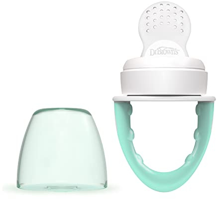 Dr. Brown’s Alimentador Antiahogo para Bebés a Partir de 4 Meses – Chupete Mordedor con Bulbo de Silicona Apto para Introducir Sólidos en la Alimentación del Bebé – Sin BPA – Verde