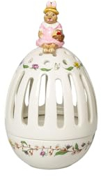 Villeroy & Boch - Bunny Tales Teelichthalter Ei Anna Weiß, Kerzenhalter, Deko Modern, Dekoration für Wohnzimmer, Flur oder Hauseingang, Tischdeko, Dekoartikel Ostern, Hartporzellan
