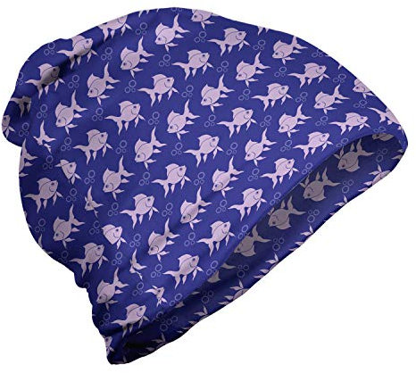ABAKUHAUS Unterwasser- Unisex Beanie, Sea Bubbles und Goldfisch, Wandern im Freien, Lila und Mauve