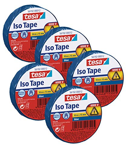 Tesa Isolierband 10m x 15mm (5 Rollen/Blau)
