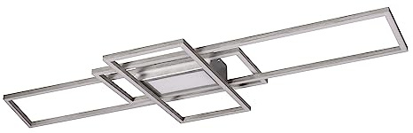 Trio Leuchten LED Deckenleuchte Irvine 620010407, Metall Nickel matt, inkl. 60 Watt LED, Fernbedienung, Dimmer, Nachtlicht