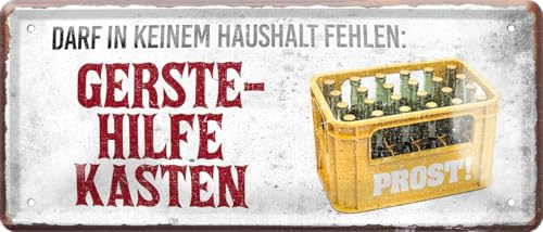 schilderkreis24 Blechschild 28×12 cm – Bier Spruch – Bar, Stammtisch & Partykeller (Darf in keinem Haushalt fehlen)