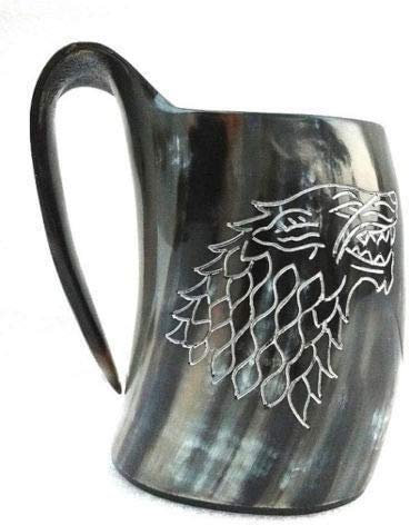 Samara Nautical Game of Thrones Stark Sigil Wolf Wikinger Trinkhorn Tasse Bier Wein Mead Ale D