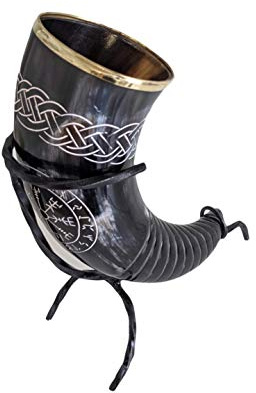 Hornerey King's Horn Trinkhorn, Büffelhorn, 500 milliliters, Schwarz