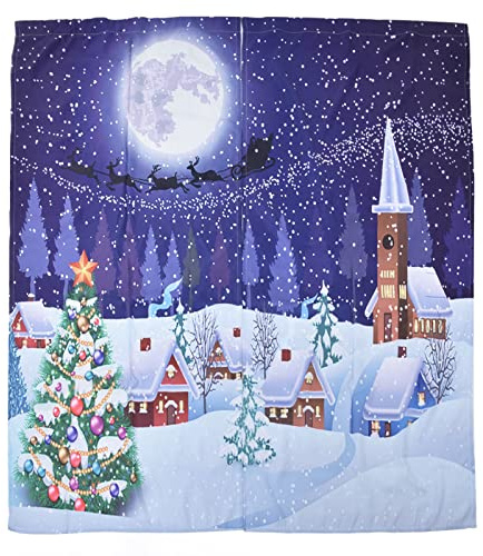 Kuuleyn Navidad Cortinas,Stampado Navideño Tradicional, Cortinas Temáticas de Invierno para Dormitorio, Sala de Estar (150x166 cm)