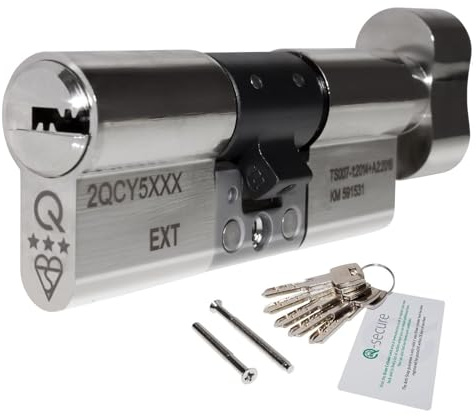 greenteQ Orion 3 Star Anti-Snap Thumbturn Cylinder - 40/50 (90mm), Nickel