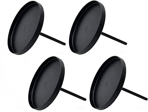 Kerzenpick für Stumpenkerzen 4er Set - schwarz - Kerzenhalter für Kugelkerzen - Kerzen Stecker für Advents und Weihnachts Gesteck