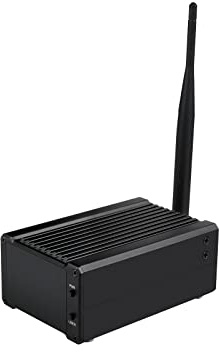 Waveshare NAS All-In-One Mini-Computer Schwarz Aluminium Bodenmontage mit Raspberry Pi CM4, 2x SATA Slots, SPI LCD Display, für Home Office, keine Expertenkenntnisse erforderlich