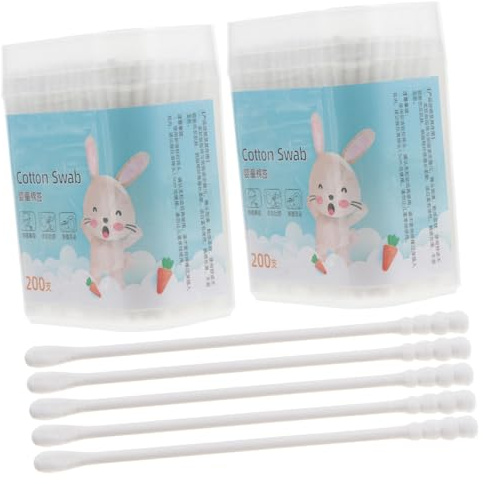 Toyvian 400stücke Wattestäbchen Doppelseitige Runde Spiralköpfe Aus Sicherer Baumwolle Und Papier Sanfte Reinigung Für Ohren Und Nase Boxen Für Babypflege
