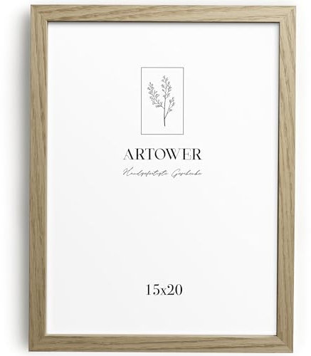 Artower® Marco de Fotos de Madera Roble 15x20 cm | Marco con Vidrio Acrílico 15x20 | Marcos para Pequeño Cuadro | Decoración para Pared en Salón, Dormitorio, Habitación | Decoración del Hogar