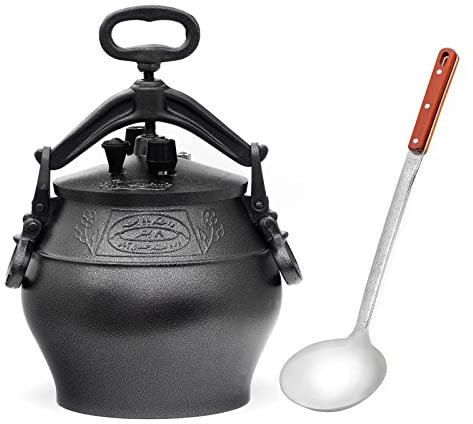 4BIG.fun Kazan orientale 3 L (2,5 L) con mestolo in alluminio Kazan, pentola per carne, casseruola asiatica, casseruola per gulasch, decorazione per carne, casseruola