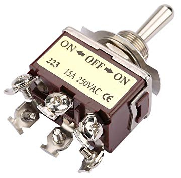 On OFF On 3 Positions Interrupteur à Bascule momentané 6 Broches 12mm 15A 250VAC Il s'agit d'une Application à Bascule Temporaire à Trois Fonctions Adaptée à l'automobile, à