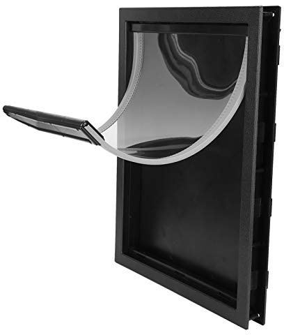 Kunststoff-Haustier, groß, Mittelgroßer Hund, Abnehmbare Installation, Türversorgung, Eingebauter Magnet, Kunststoff-Haustier, groß (Black)
