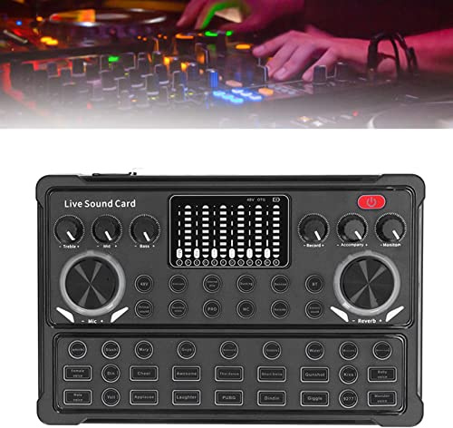 Live-Soundkarte, Multifunktionale DSP-LED-Atmungslicht-Live-Streaming-Soundkarte für Sänger und Künstler