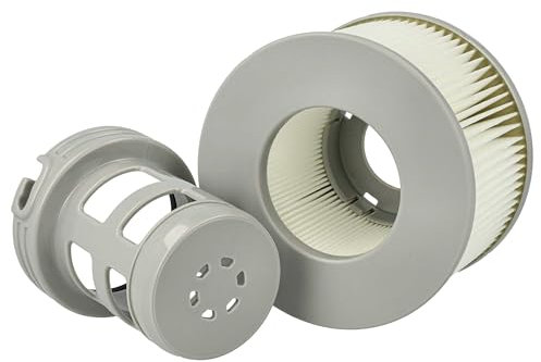 vhbw Filterkartusche kompatibel mit MSpa Starry Swimmingpool, Filterpumpe - Wasserfilter Grau Weiß