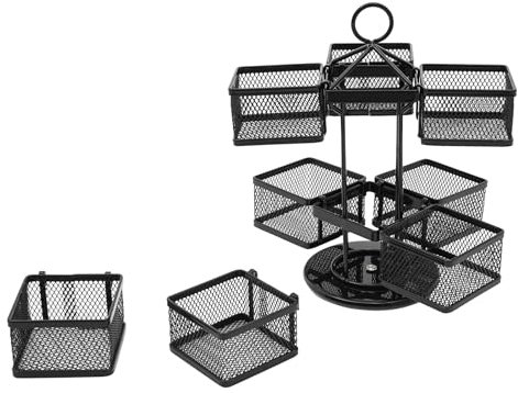 Sengfwin Lot de 2 porte-sachets de thé rotatifs en métal - Avec 8 compartiments - Décoratif et amovible - Avec 8 compartiments - Pour sachets de thé