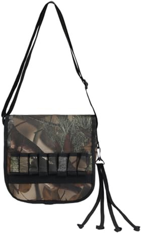 TCHAWk Borsa a Tracolla Da Caccia All'aperto, Organizzatore Da Tiro Multiuso Con 16 Supporti Per Proiettili E 4 Tracolla Da Gioco, Mimetico Oxford 600D 24 * 8 * 23cm