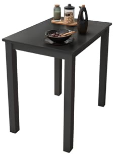 Woodroom Kota Esstisch aus Massivholz 70 x 50 cm, Schwarz, kompakter Tisch für kleine Räume