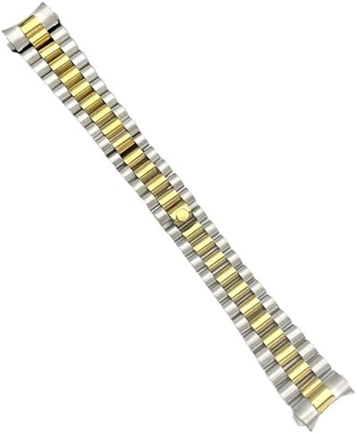ERVDKXCOI Uhrenarmband Massiv Edelstahl Uhrenarmband Armband Uhrenarmbänder, 20 mm, Ersatz-Uhrenarmband aus Metall und Edelstahl mit gebogenem Ende, Ersatz-Uhrenarmband for Smartwatches(Steelgold)