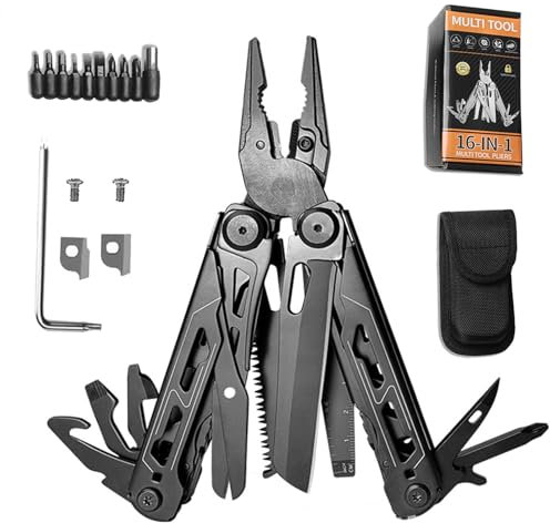 Pince Multifonctionnelle, Outil Multifonction Pliable 28 En 1 Avec Ciseaux Couteau Scie Décapsuleur Tournevis Outils Multifonctions Pour Le Camping La Randonnée La PêChe La Réparation