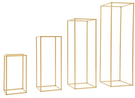 ureggvbu 4Pcs Gold Metall Blumenständer Gold Metall Blumenständer Metal Flower Stand 40cm/60cm/80cm/100cm Kombination für Hochzeitsdekoration Valentinstag Dekoration Neujahrsdekoration