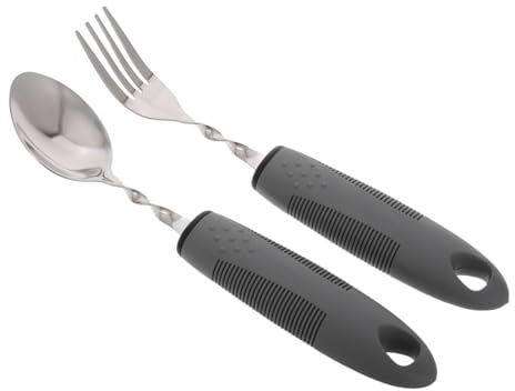 SHERCHPRY Couverts Lestés Pour Personnes Âgées Fourchette Et Cuillère Adaptées Ensemble De Couverts Pour Faciliter La Prise Main