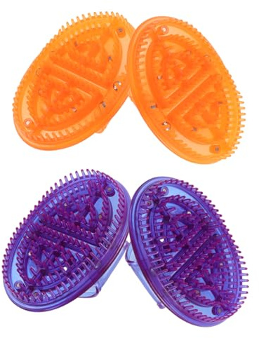 ZUNOXAZ 4pcs Meridian Massage Brush Set Handheld Body Relaxation Tools PVC Material Nail Brush and Magnetic Stone Design for Spa and Beauty Salon Use