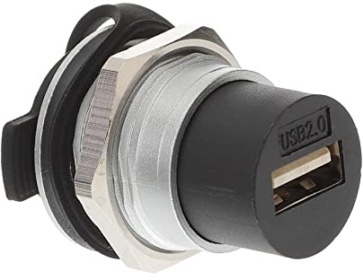 Artibetter USB Einbaustecker Schottverbinder Adapter USB 2.0 Buchse Buchse Zinklegierung Kratzfest Stabil für Datenübertragung Unterputz Elektronik