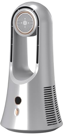OIFAODAO, Portable Desk Fan Bladeless Personal Air Conditioning USB Quiet Table 6-Speed Small Cooling Aromatherapy ，Standing Fan(Silver)