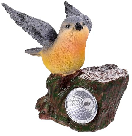 IWOWHERO Lampe Solaire en Résine Figurine Oiseau Colorée Décoration Jardin Extérieure LED Lampe Solaire D’Extérieur Résistante pour Allée Terrasse et Parterre de Fleurs
