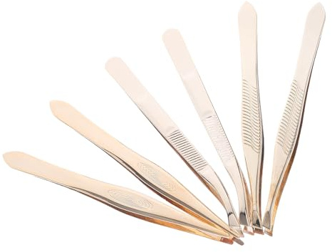 ERINGOGO 6 Stück Wimpernzangen aus Edelstahl Präzise Wimpernpinzette und Augenbrauenpinzette für Wimpernverlängerung und Gesichtsbehaarung Ergonomisch Langlebig Kompakt für Make Up und