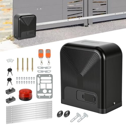 Actionneur de porte coulissante WiFi Bluetooth 370 W, capacité de charge 800 kg, étanchéité IP44, avec télécommande, clé, capteur infrarouge et voyant d'avertissement, ouvre-porte électrique pour