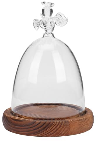 EPIGEIST Cupola in Vetro Trasparente con Base in Legno, Copertura Decorativa per Micro-paesaggi e Fiori Eterni, Vetrina da Tavolo Creativa per Arredamento Casa e Ufficio