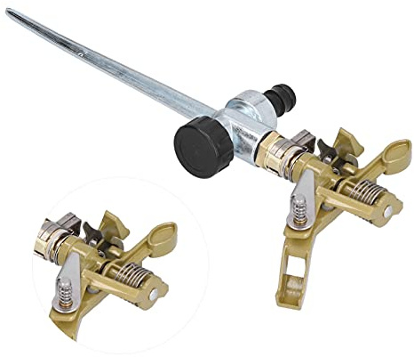 Cocoarm Arroseur Automatique Rotatif en Alliage de Zinc, Outil d'irrigation Réglable à 360 Degrés pour Pelouse, Jardin, Terrasse, Belvédère, Buissons et Plantes de Villa (Modèle de buse en métal)