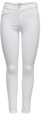 ONLY Dam skinny jeans ONLPAOLA hög midja skinny fit jeans, Vit, XL / 34L